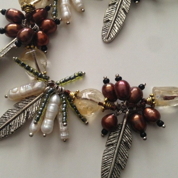 Freshwater Pearls & Feather Set! - Picture 3 of 4