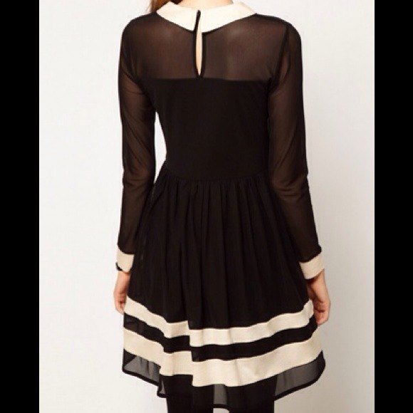 ⭐HOST PICKx2⭐ Fall Sheer Sleeve Tuxedo Dress - Picture 2 of 3