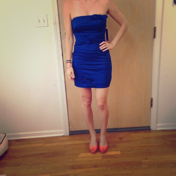 Akira  Dresses & Skirts - Blue strapless dress from Akira- NWT