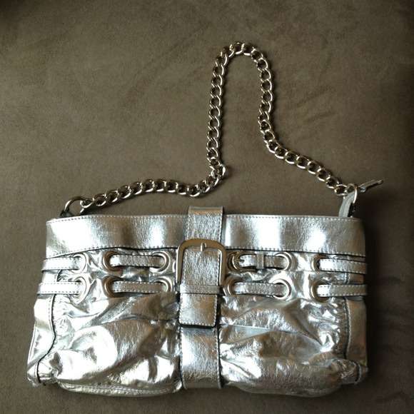 Platinum silver handbag