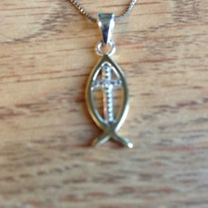 Christian fish with cross