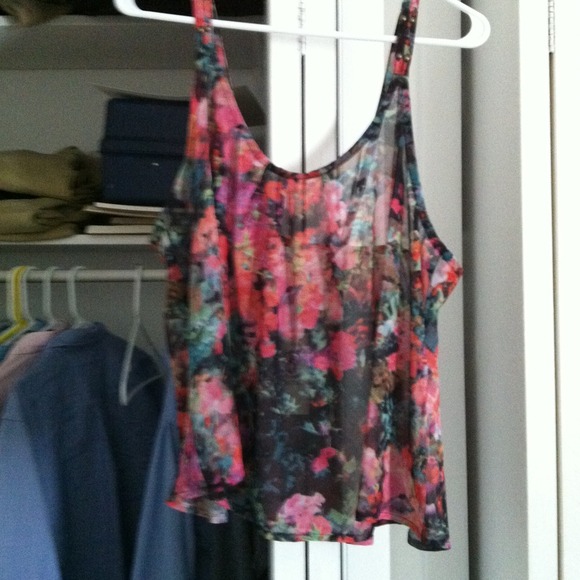 Sheer floral tank