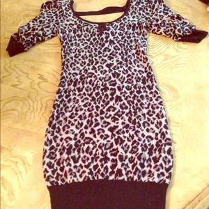 Black cheetah print dress