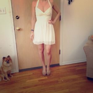 BCBG Grecian Cream Dress