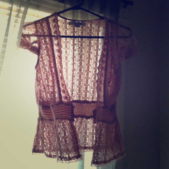 🎀TRADED🎀Pale Pink Romantic Lace Cardigan