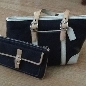 Authentic coach bag and wristlets