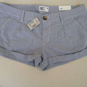 Navy and cream striped cotton pants