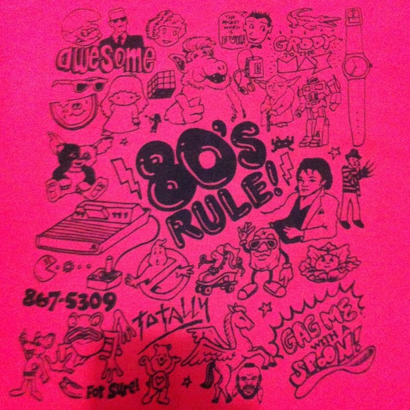 Pink 80's rule shirt