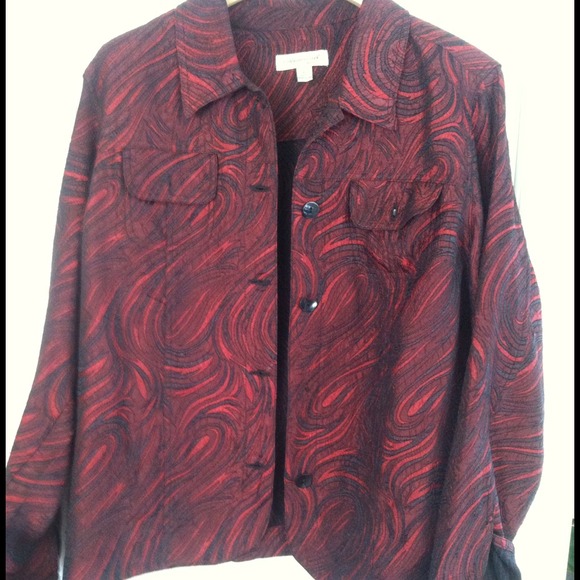 Red and black blouse