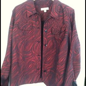 Red and black blouse