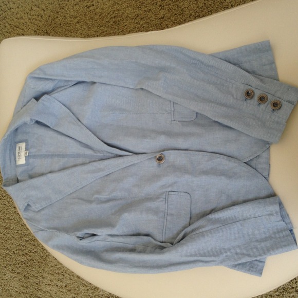 Blue stripped cotton blazer