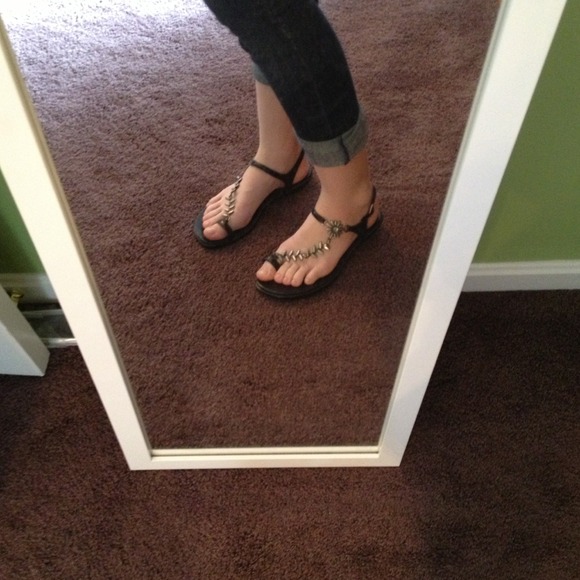 Cute black bling sandals