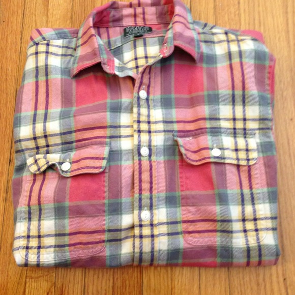 SOLD J. Crew pink plaid shirt