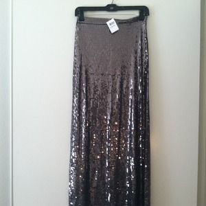 Michael Kors long grey sequins skirt.