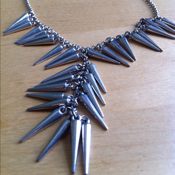 Silver Spike Necklace - Picture 2 of 3