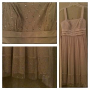 Gold Knee Length Formal Dress