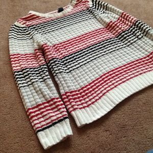 Red grey and black stripped sweater