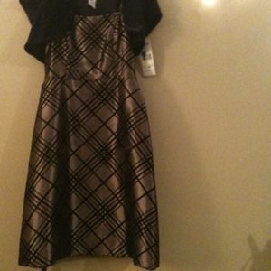 Dark Gold with Black Strips formal dress