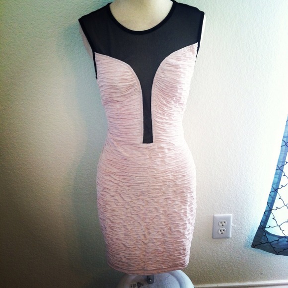 The sexiest dress on Posh! Creamy Beige Peek-a-Boo - Picture 2 of 4