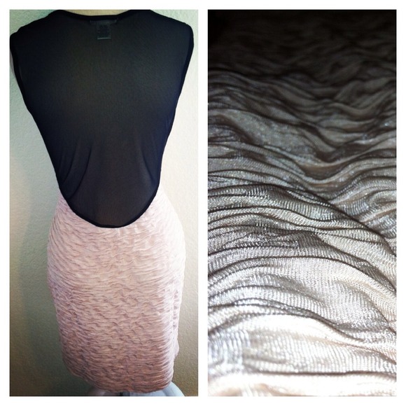 The sexiest dress on Posh! Creamy Beige Peek-a-Boo - Picture 3 of 4