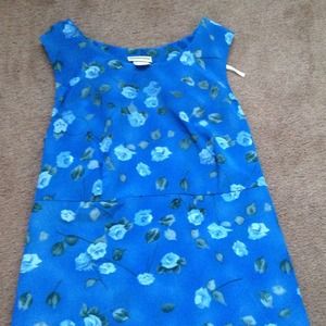 Ankle length blue floral dress