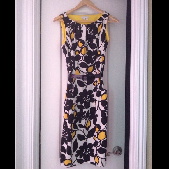 Yellow and black belted dress
