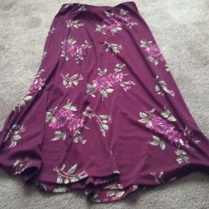 Super cute floor length burgundy skirt