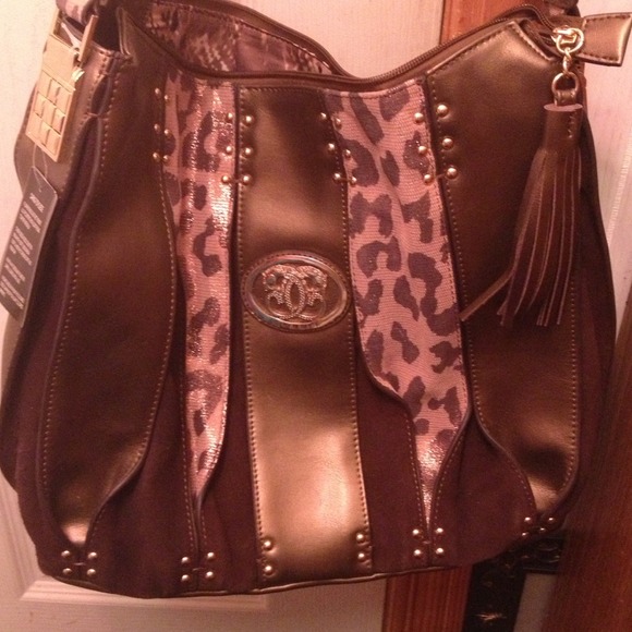 Beautiful gold and leopard print Sharif purse