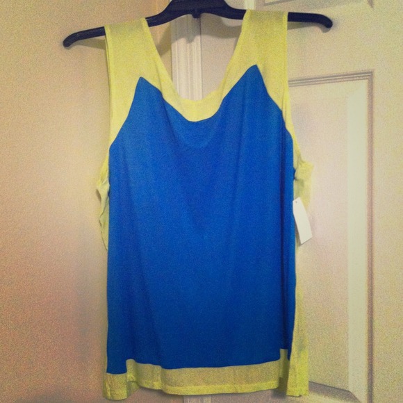 New yellow and Blue top with zipper in back*SOLD**