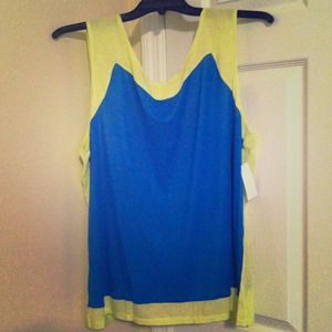New yellow and Blue top with zipper in back*SOLD**