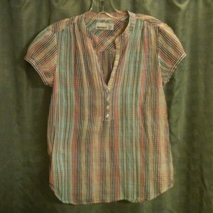 Gauzy cap sleeve shirt