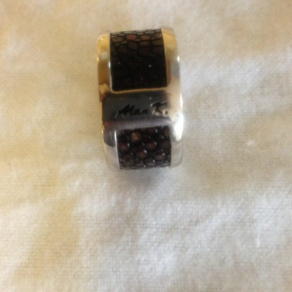 Alan K Stingray Leather and 925 Silver Ring - Picture 2 of 4