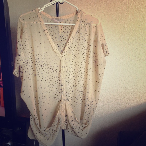 Cream and star chiffon top