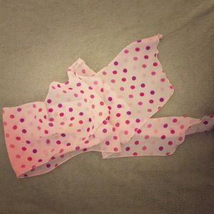 Polka dot sheer scarf