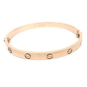 Rose Gold Screw Bracelet w/crystals *Reserved*