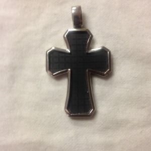 Alan K cross pendant 925 silver Black