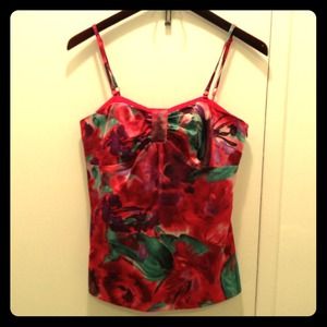 Watercolor-print Top w/ removable straps