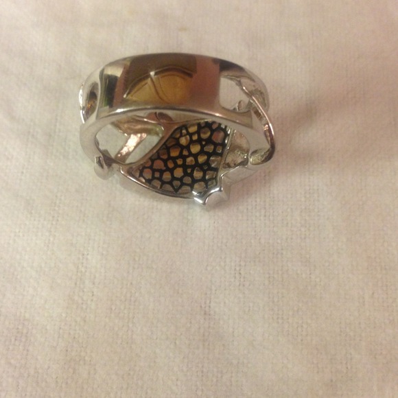 Alan K stingray leather ring red with 925 silver - Picture 3 of 4