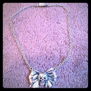 Skull and Bow Necklace