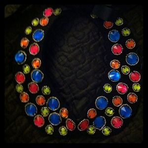 Faux Collar Multi Color Beaded Necklace