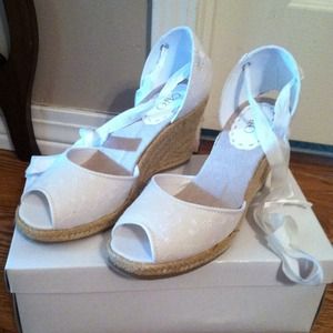 White Summer Wedges