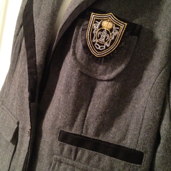 Rue 21 Gray & Black Wool Blazer XL - Picture 2 of 4