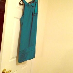 Turquoise dress with no sleeves