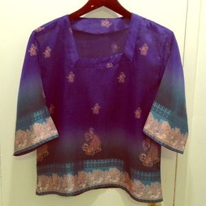 Brand New super unique jewel-toned sheer Tunic