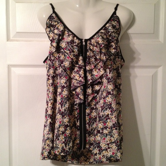 ❌SOLD on eBay❌ Floral Tank Top with Exposed Zipper