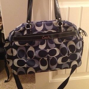 Coach large baby/diaper bag navy blue