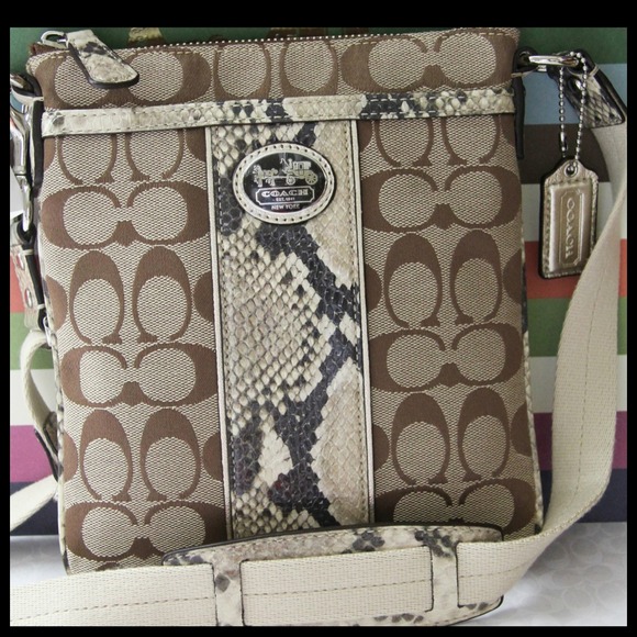 COACH SIGNATURE PYTHON LEATHER SWINGPACK CROSSBODY