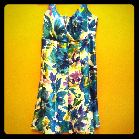 Floral dress with open cardigan