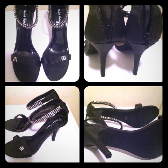 Rhinestone black heels