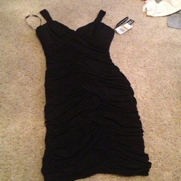 Sold!!! NWT sexy black XOXO ruched cocktail dress